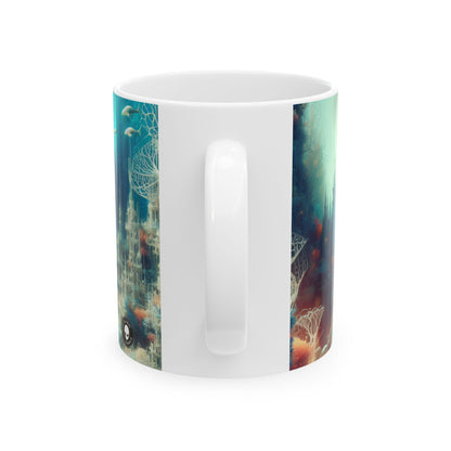 "Paisaje onírico de las profundidades marinas": taza de cerámica extraterrestre de 11 oz