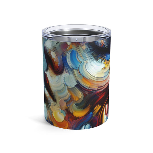 "City Lights: A Neo-Expressionist Ode to Urban Chaos" - The Alien Tumbler 10oz Neo-Expressionism