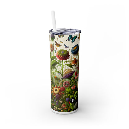 "Enchanted Garden: A Whimsical Scene" - The Alien Maars® Skinny Tumbler with Straw 20oz