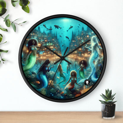 "Glimmering Depths: The Enchanted Underwater City" - The Alien Wall Clock