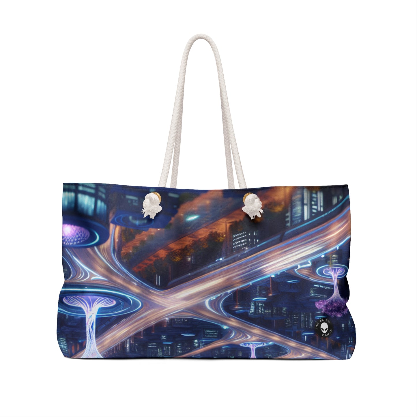 "City of Tomorrow: Nature and Technology Intertwined" - The Alien Weekender Bag