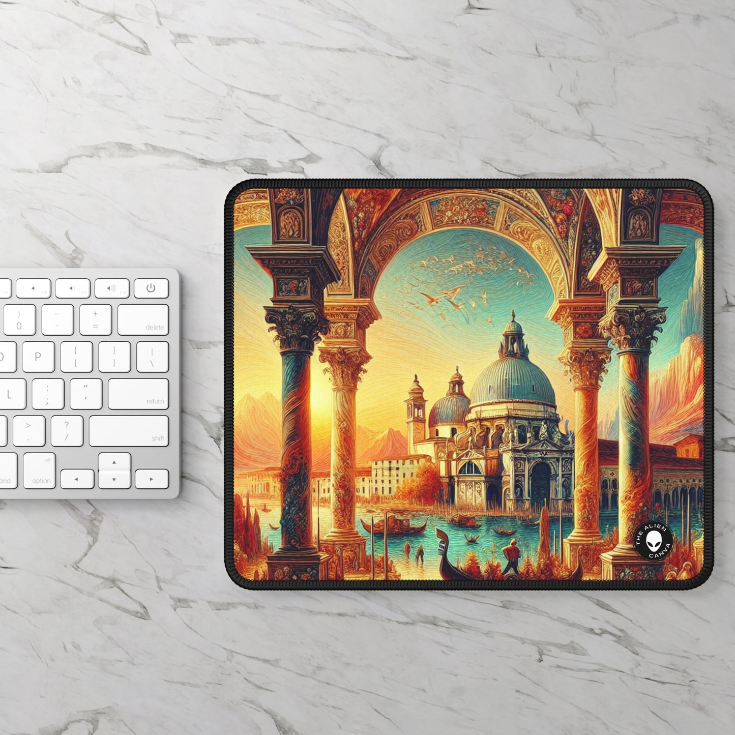 Venetian Dreams: A Fantastical Twist on the Famous Canals - The Alien Gaming Mouse Pad Venetian School