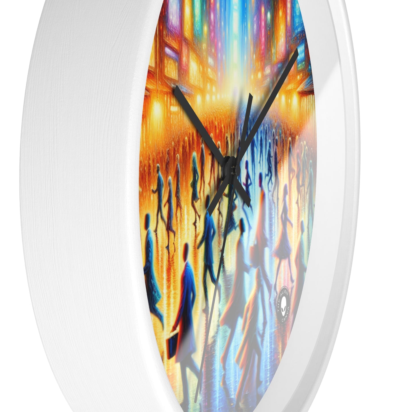 "Neon Nightscapes: A Symphony of City Chaos" - The Alien Wall Clock