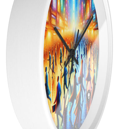 "Neon Nightscapes: A Symphony of City Chaos" - The Alien Wall Clock