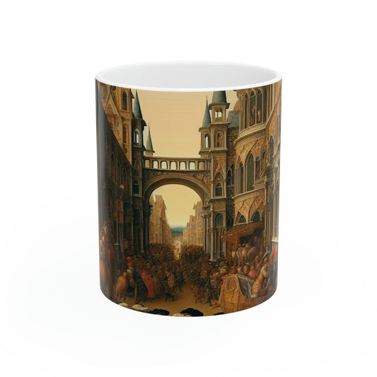 "Unity in Opulence: A Renaissance Banquet of Nations" - The Alien Ceramic Mug 11oz Renaissance