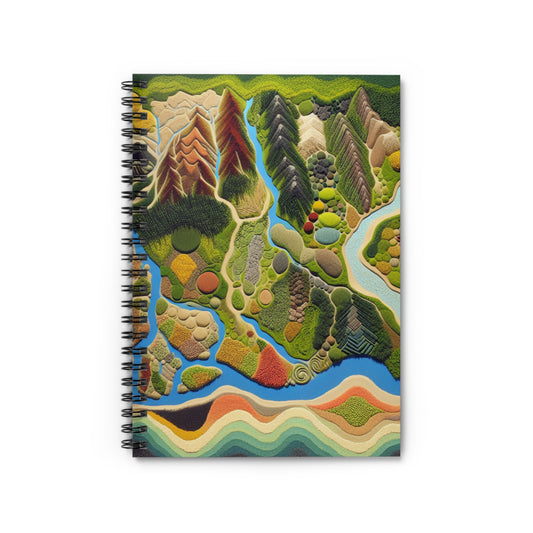 "Mapping Mother Nature: Crafting a Living Mural of Our Region". - The Alien Spiral Notebook (Ruled Line) Land Art Style