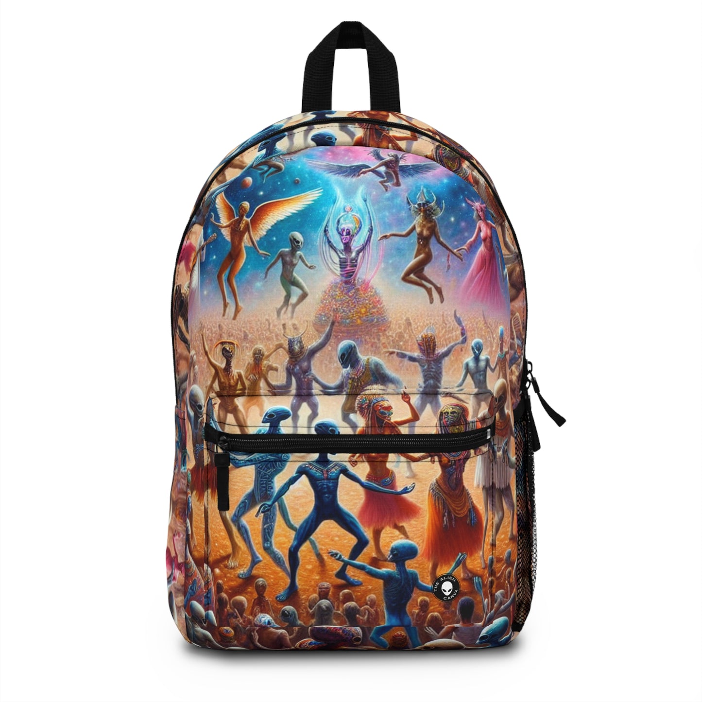 "Interstellar Rave: Embracing Cosmic Unity" - The Alien Backpack