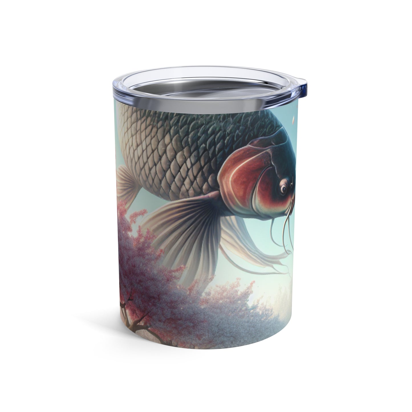 « Poissons koï dans les fleurs de cerisier : la beauté de la nature » ​​- Le verre Alien 10 oz