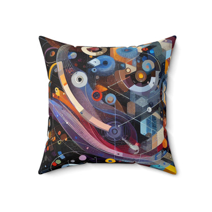 "A Geometric Moment In Time" - The Alien Spun Polyester Square Pillow Digital Art