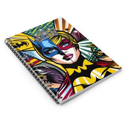 "Heroes of Pop Art: An Intermixing of Icons" - The Alien Spiral Notebook (Ruled Line) Pop Art Style