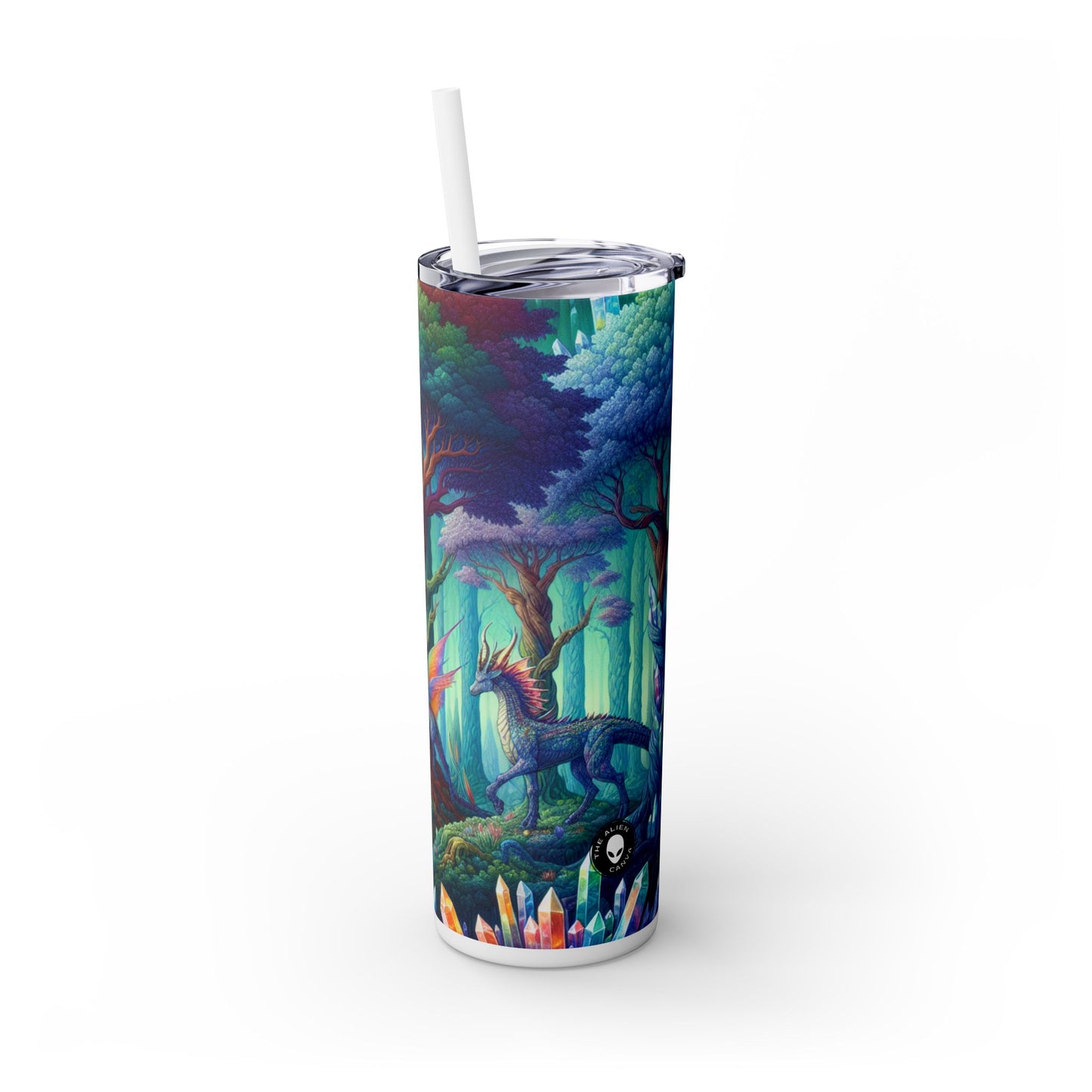 "Bosque de Cristal: Reino de Seres Míticos" - Vaso Skinny con Pajita de 20oz de The Alien Maars®