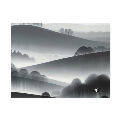 "Tonalismo gris: ladera en la niebla" - El tonalismo alienígena de Canva