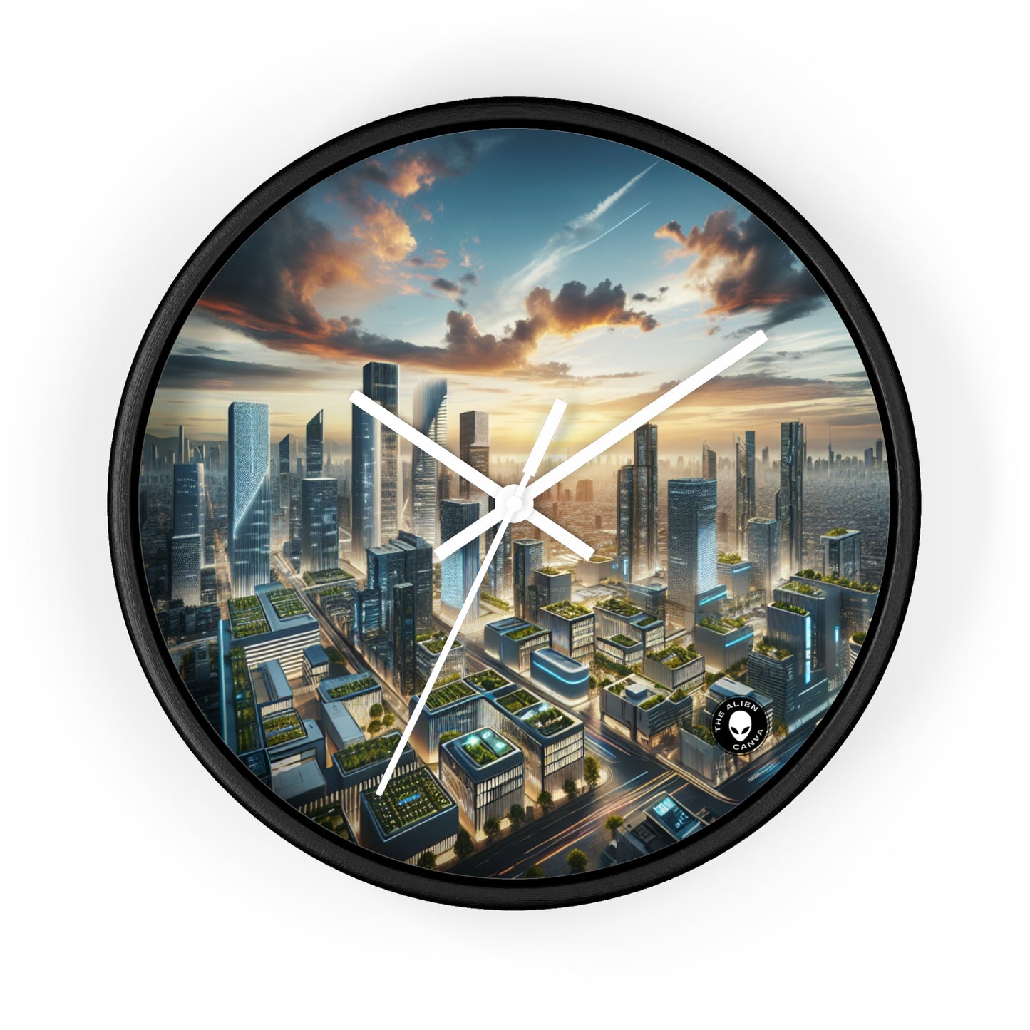 "Future Metropolis: A Neo-Futuristic Urban Utopia" - The Alien Wall Clock Neo-futurism