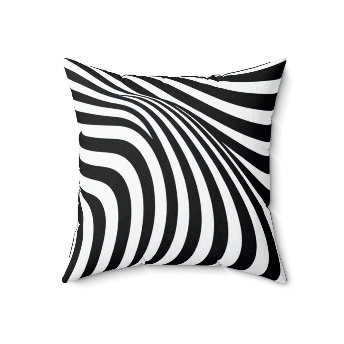 "Optical Illusion Wave" - ​​L'oreiller carré en polyester filé Alien Style Op Art