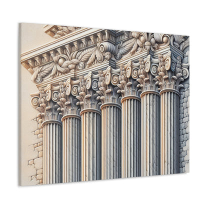 "3D Wall Columns: An Architectural Artpiece" - The Alien Canva Trompe-l'oeil Style