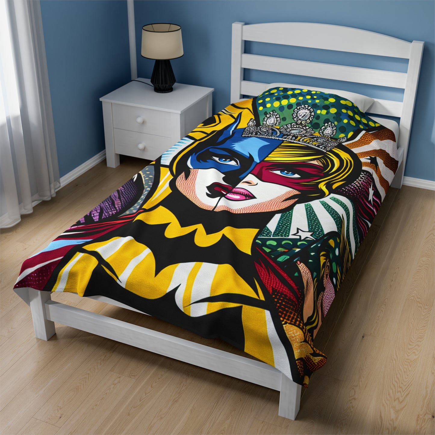 "Heroes of Pop Art: An Intermixing of Icons" - The Alien Velveteen Plush Blanket Pop Art Style