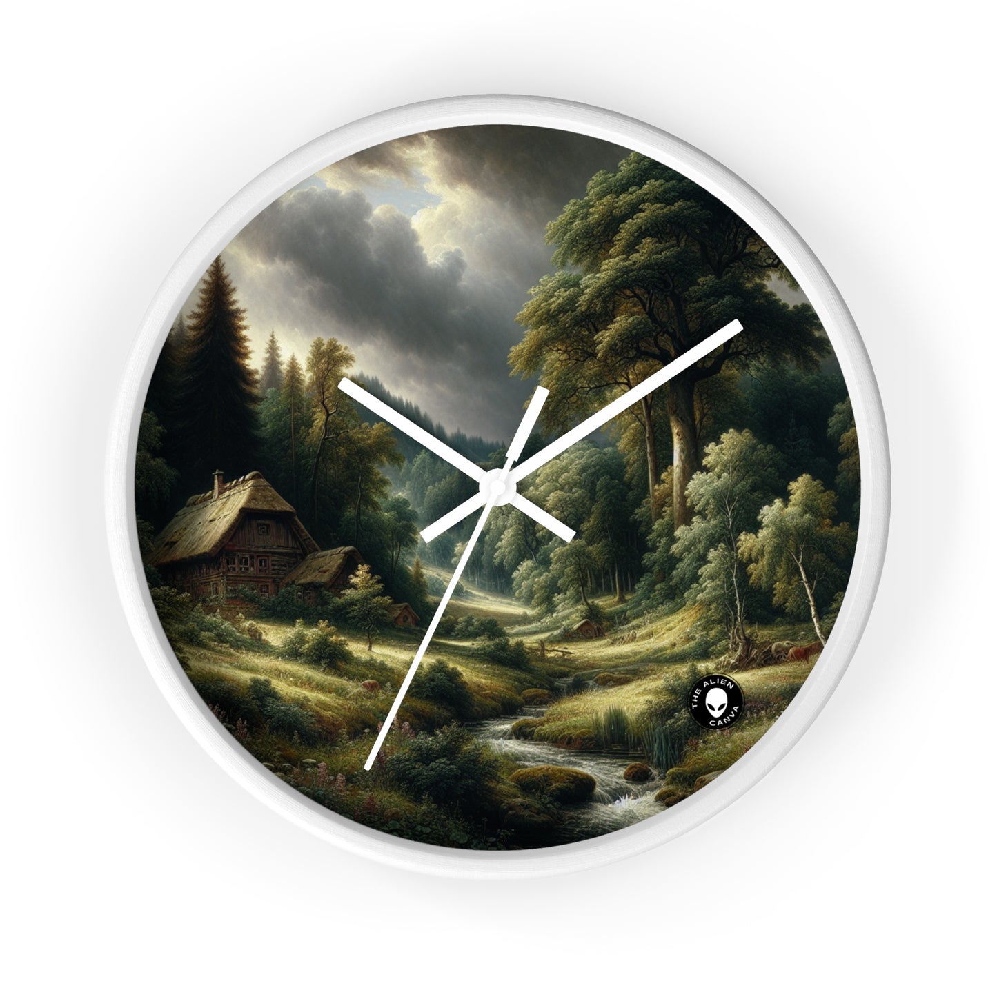 "Rêverie enchantée : un paysage néoromantique" - L'horloge murale extraterrestre Néoromantisme