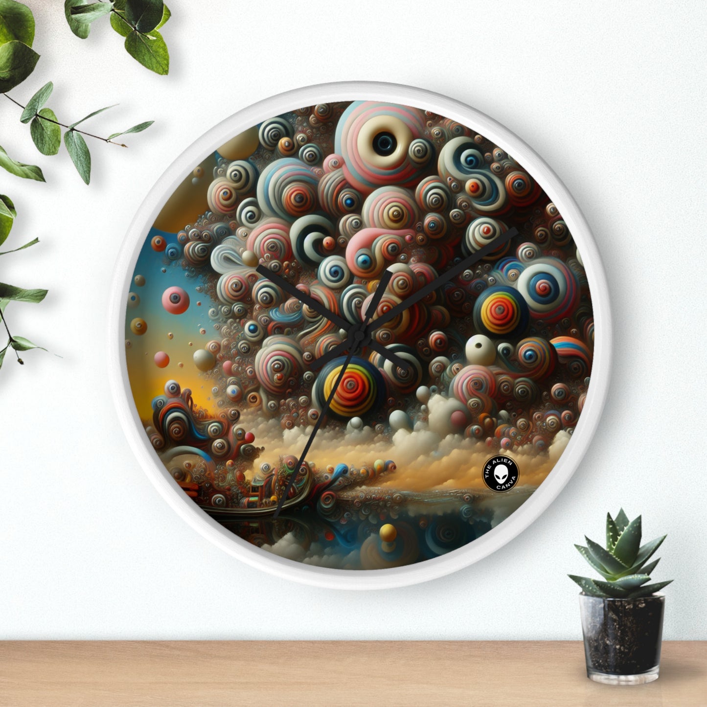 "Dreamscape Sojourn" - The Alien Wall Clock Surrealism