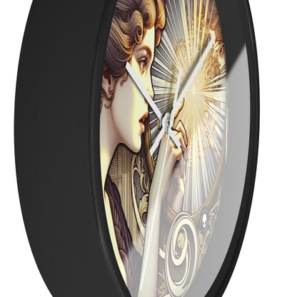 "Reflection of Beauty" - The Alien Wall Clock Art Nouveau