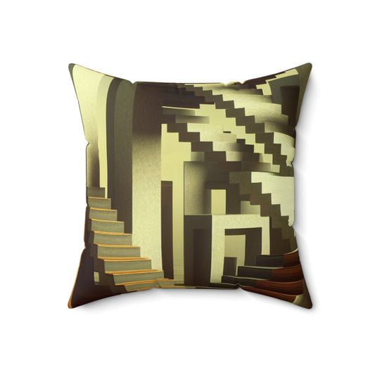 "The Stairway to Paradox" - The Alien Spun Polyester Square Pillow