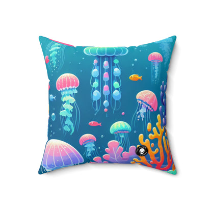 "Enchanting Underwater Symphony"- The Alien Spun Polyester Square Pillow