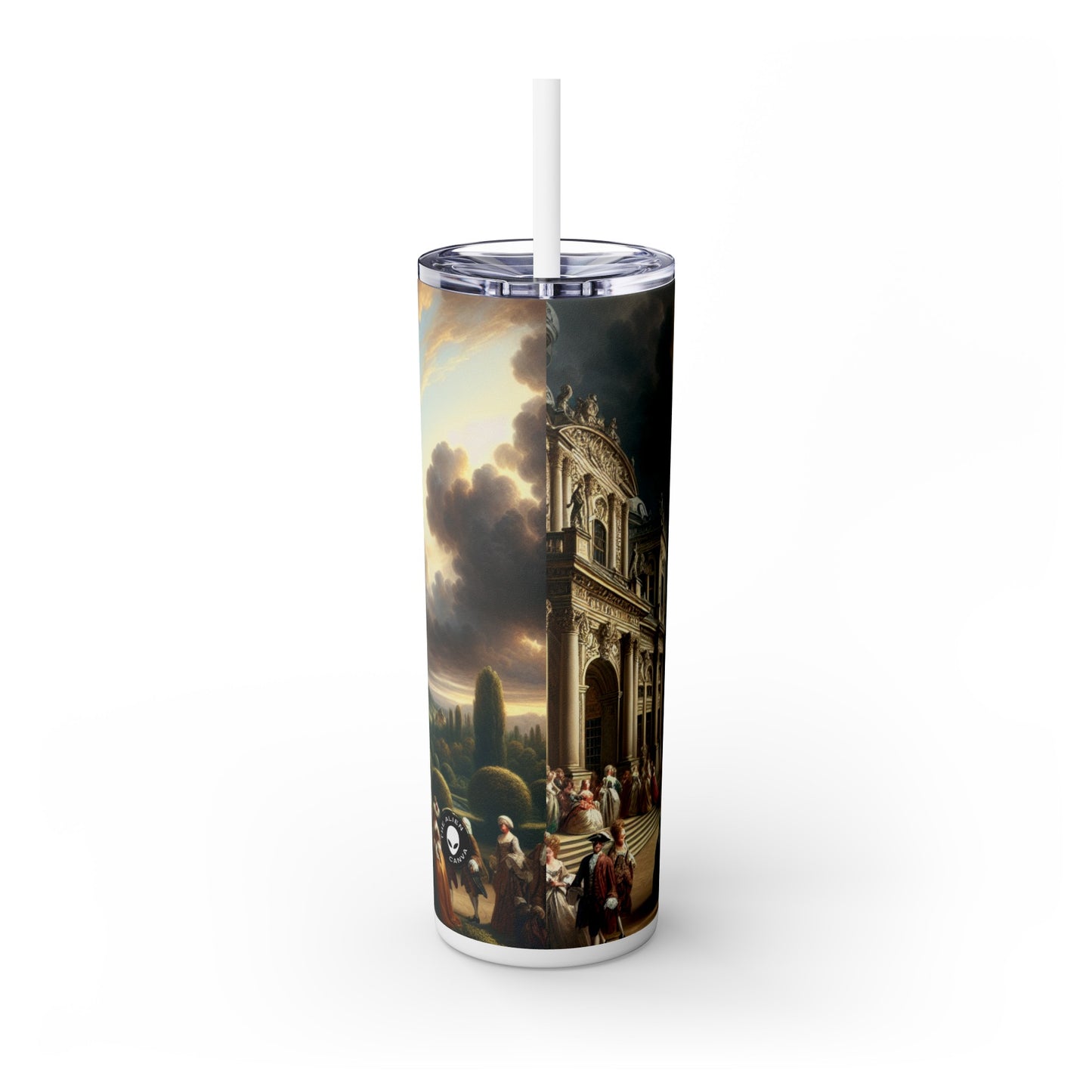 "Banquet royal dans un palais baroque" - The Alien Maars® Skinny Tumbler avec paille 20oz Baroque