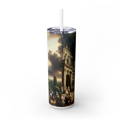 "Royal Banquet in a Baroque Palace" - The Alien Maars® Skinny Tumbler with Straw 20oz Baroque