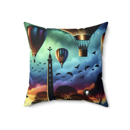 "Majestic Balloons at Dusk"- The Alien Spun Polyester Square Pillow