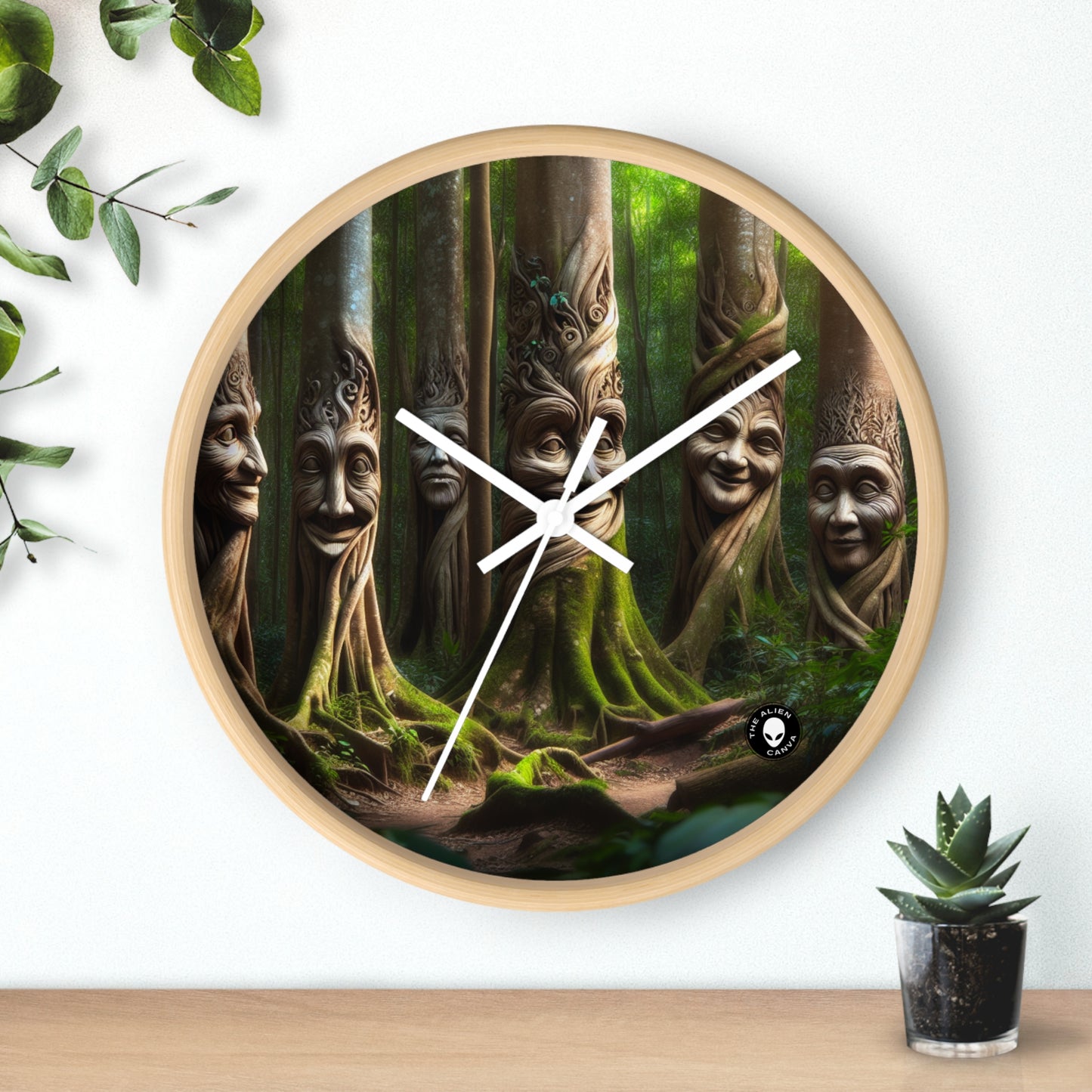 "El bosque parlanchín: conversaciones entre árboles" - El reloj de pared alienígena