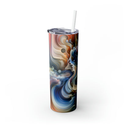 "Living Canvas: The Transcendence of Art and Humanity" - The Alien Maars® Skinny Tumbler with Straw 20oz Video Art