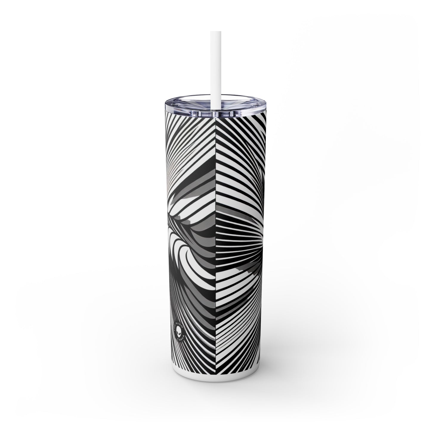 "Motion Embodied: Explorer l'illusion dynamique à travers l'Op Art" - The Alien Maars® Skinny Tumbler avec paille 20oz Op Art