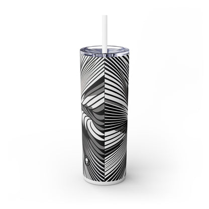 "Motion Embodied: Explorer l'illusion dynamique à travers l'Op Art" - The Alien Maars® Skinny Tumbler avec paille 20oz Op Art