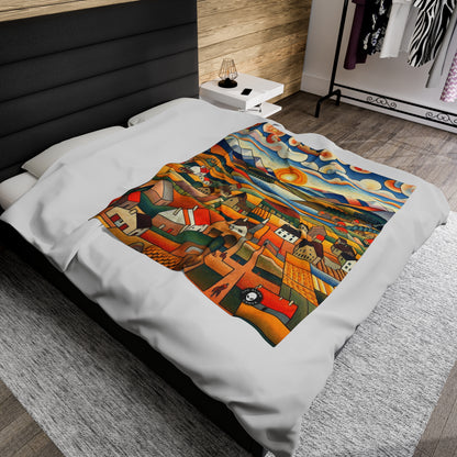 "Primal Paradise: A Vibrant Jungle Celebration" - The Alien Velveteen Plush Blanket Primitivism