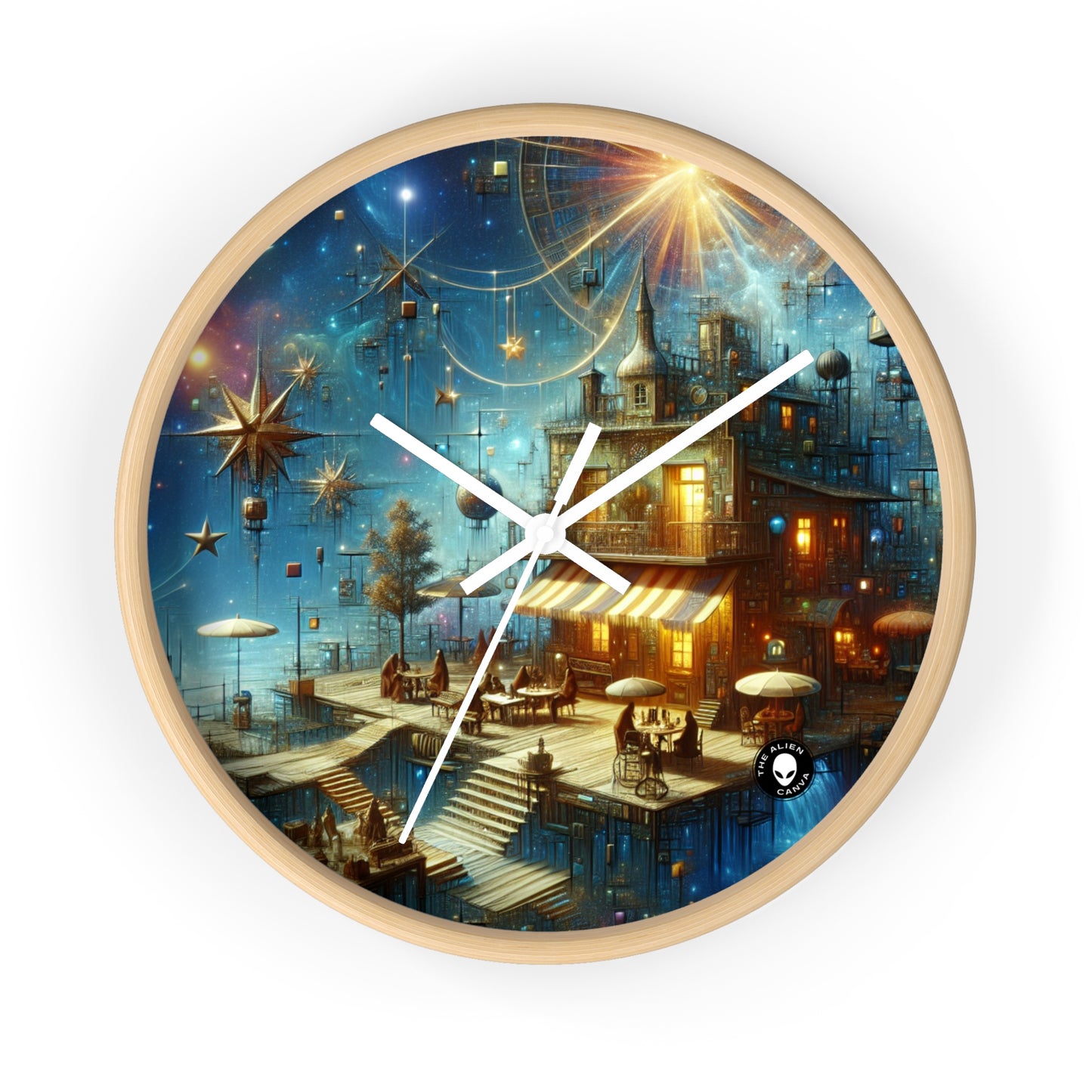 "Kitchen Enchantment: A Whimsical World of Living Objects" - The Alien Wall Clock Magic Realism