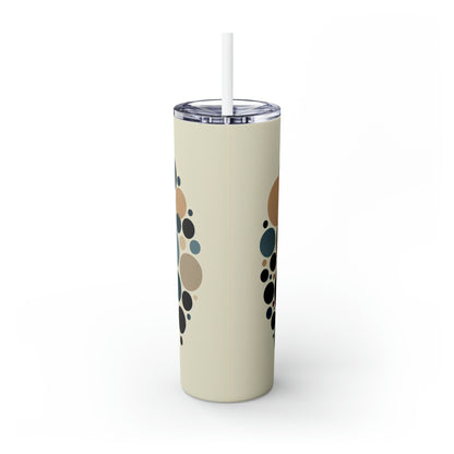 "Interwoven Circles: A Minimalist Approach" - The Alien Maars® Skinny Tumbler with Straw 20oz Minimalism Style