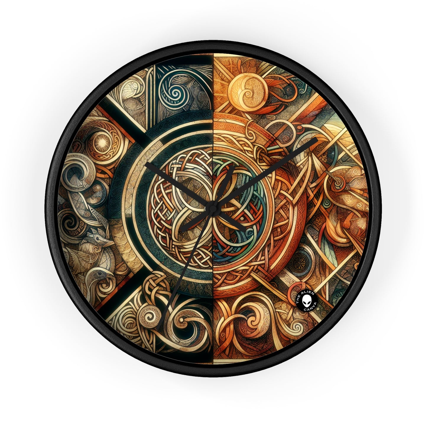 "Metamorphic Threads: Exploring Transformation through Celtic Knot Art" - The Alien Wall Clock Celtic Art