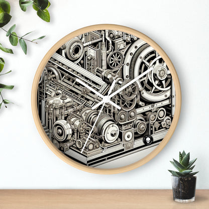 "Urban Precision: Ciudad moderna al atardecer" - El reloj de pared alienígena Precisionismo