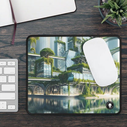 "La fusión de la naturaleza: un paisaje urbano futurista" - The Alien Gaming Mouse Pad