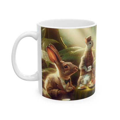 "Fiesta del té encantada" - Taza de cerámica The Alien 11oz