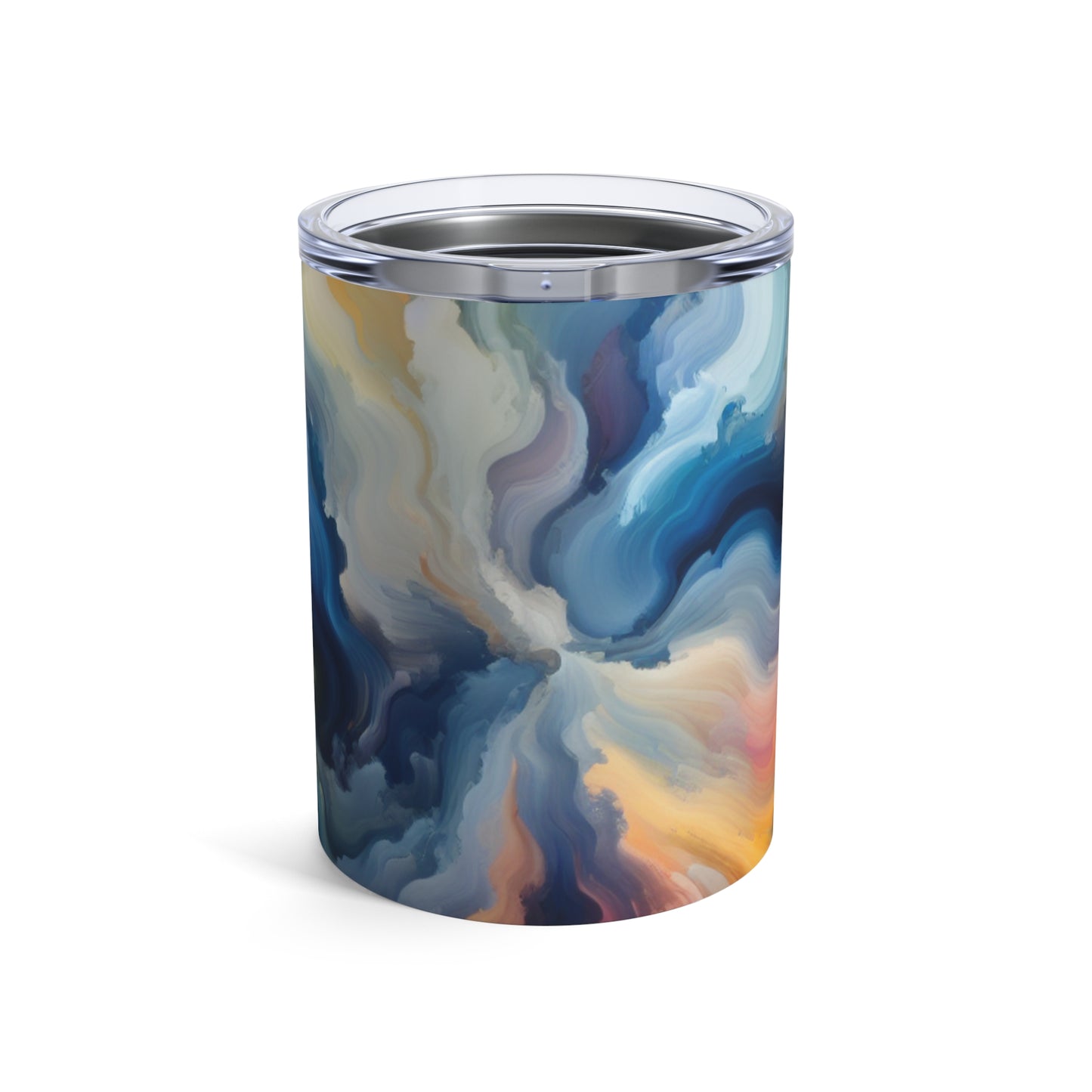 « Réflexions au coucher du soleil : une peinture de champ de couleur sereine » - La peinture de champ de couleur Alien Tumbler 10oz