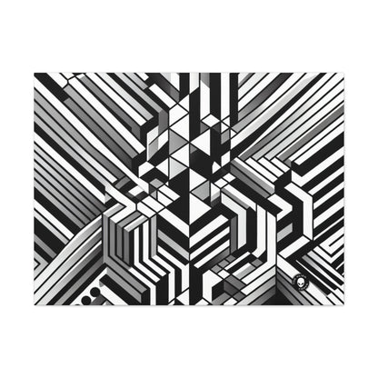 "Perception in Motion: A Mind-Bending Op Art Masterpiece" - The Alien Canva Op Art