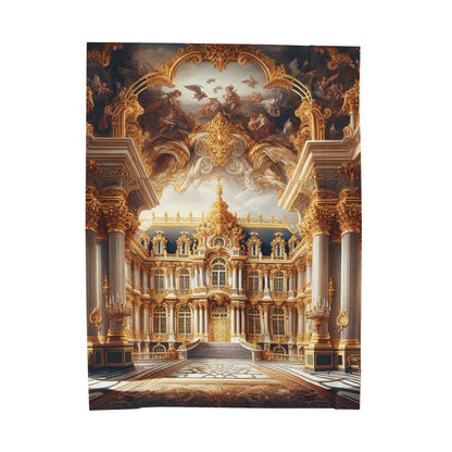 "Regal Splendor: A Gold-Plaked Baroque Palace" - La couverture en peluche Alien en velours de style baroque