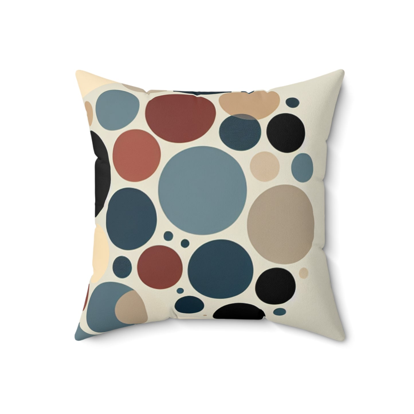 "Cercles entrelacés : une approche minimaliste" - Le style minimalisme de l'oreiller carré en polyester filé Alien