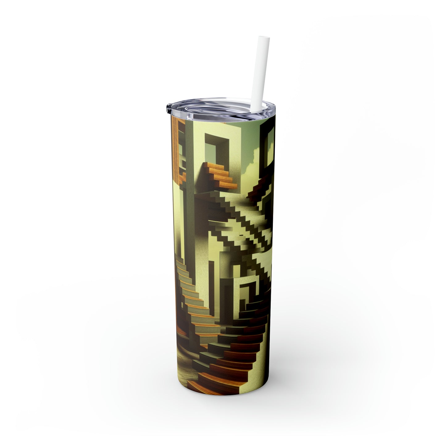 "The Stairway to Paradox" - The Alien Maars® Skinny Tumbler with Straw 20oz