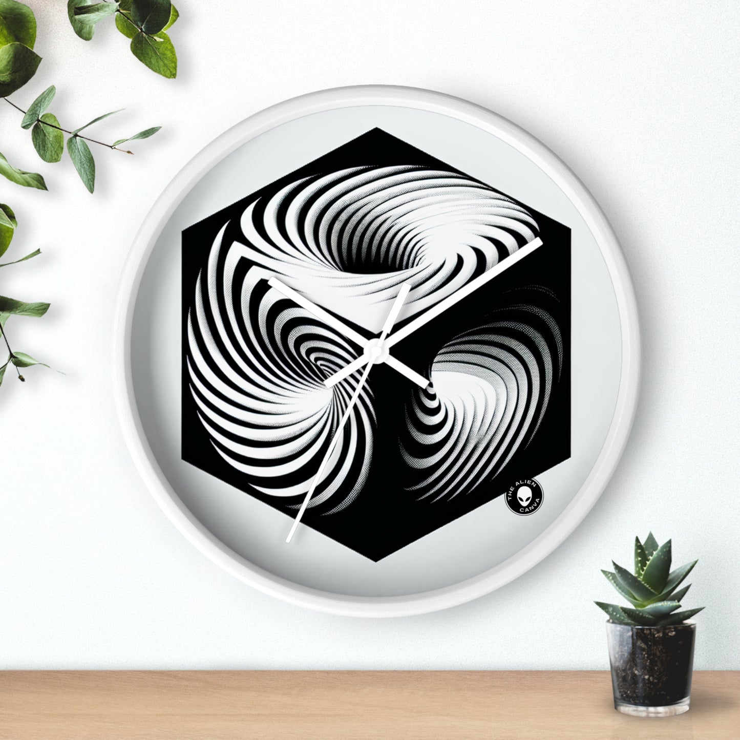 "Convolutional Cube: An Optical Illusion of Unceasing Movement" - The Alien Wall Clock Op Art