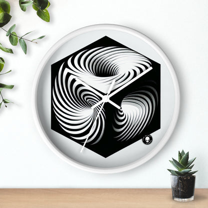 "Cube convolutif : une illusion d'optique d'un mouvement incessant" - L'horloge murale extraterrestre Op Art