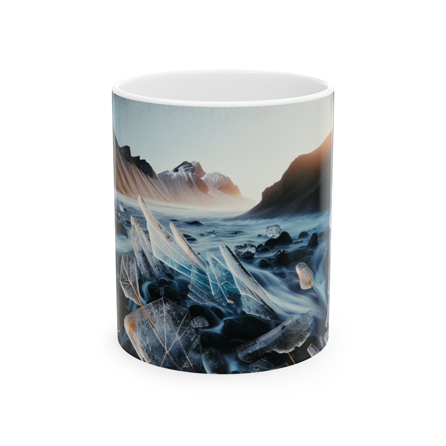 "Fleeting Forest: Ephemeral Art Installation in Nature" - The Alien Ceramic Mug 11oz Ephemeral Art