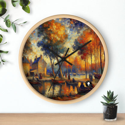 "Rainy Evening: A Post-Impressionist Cityscape" - The Alien Wall Clock Post-Impressionism