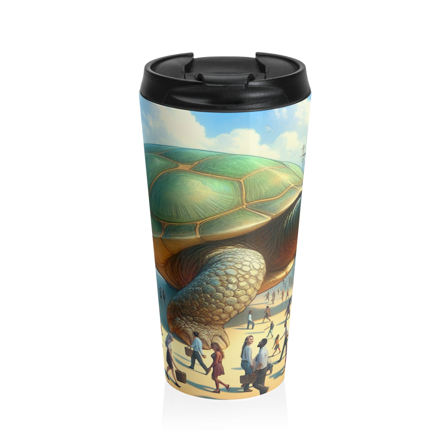 "Maravillosa tortuga en la ciudad": taza de viaje de acero inoxidable de Alien