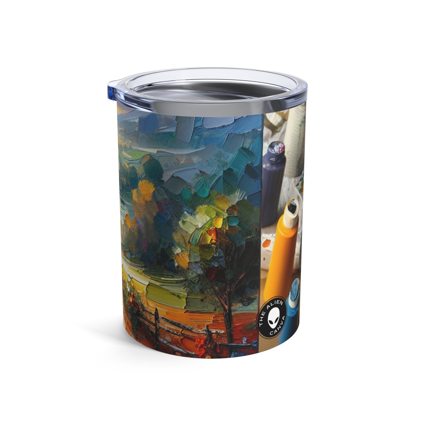 "Market Vibrance: A Post-Impressionist Perspective" - The Alien Tumbler 10oz Post-Impressionism